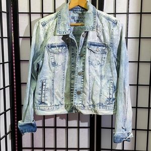 Bethany Mota Distressed Whitewashed Jacket Size XL